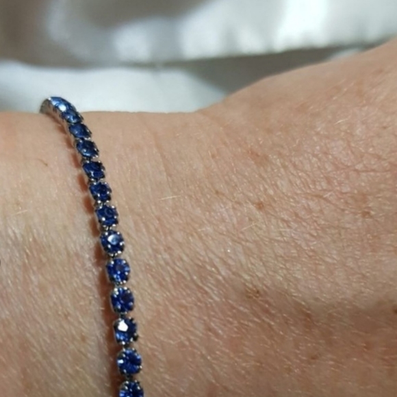 2 ~ 925 STERLING SILVER CZ BANGLES BRACELETS {CHAIN BRACELET} ๐ - Picture 14 of 15